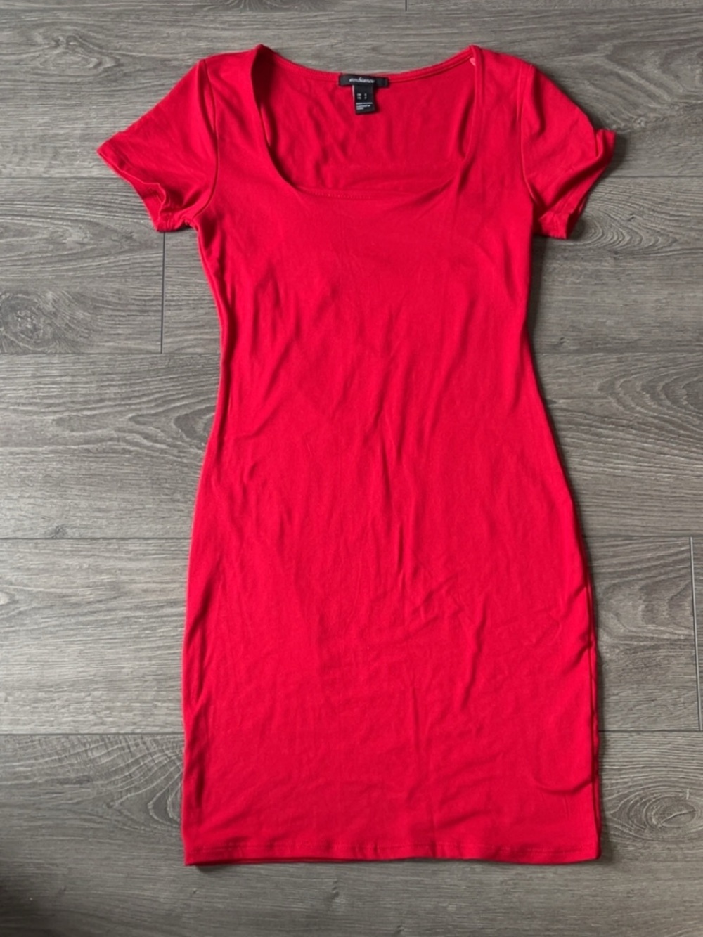 Ambiance Red Scoop Neck Bodycon Dress